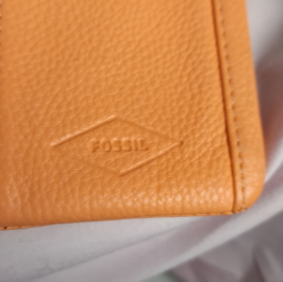 Vtg Fossil Women's Pebbles Leather Pink/Salmon Leather Wallet - Picture 7 of 16